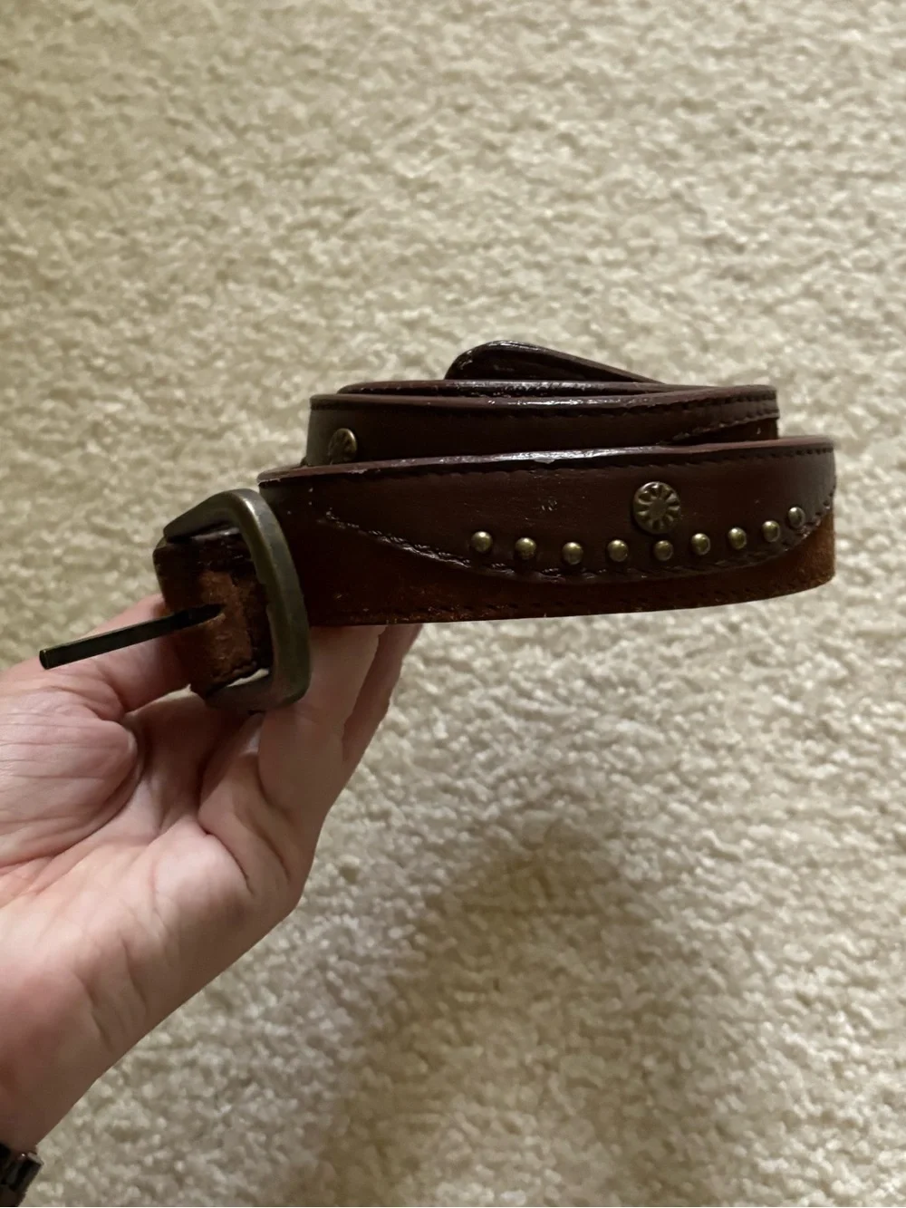Free People Women’s Western Leather/Suede Stud Belt. Size M/L.